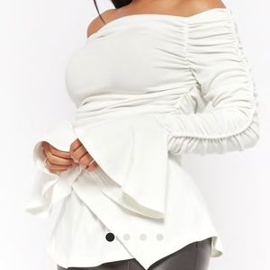 Ruched off the shoulder top
